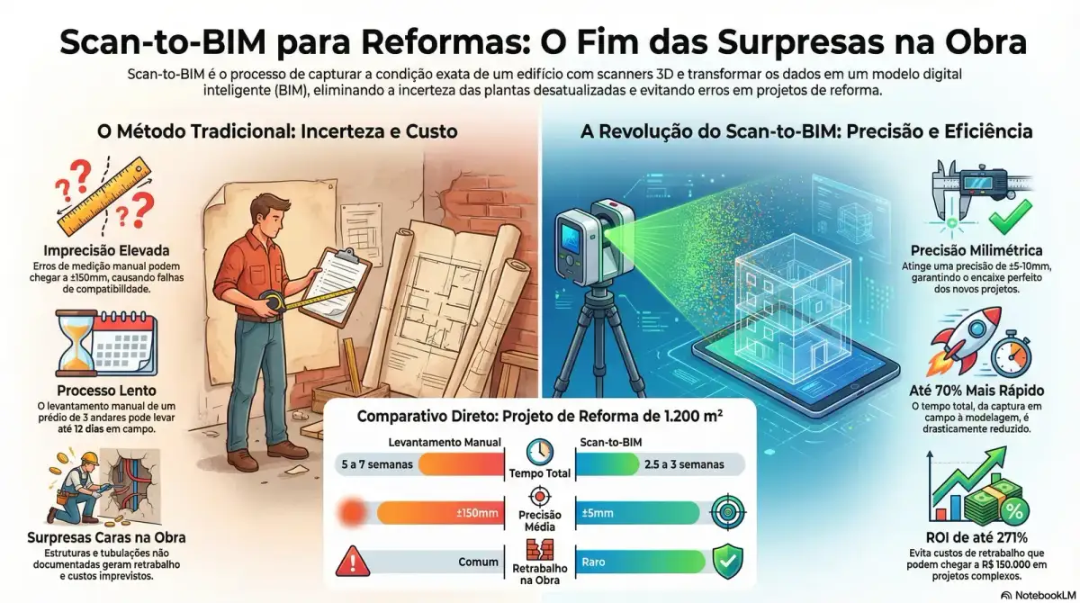 Scan-to-BIM para Reformas: Reduzindo Tempo de Levantamento em 70%